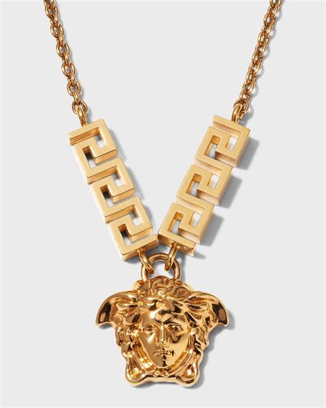 versace chain only necklaces|Versace medusa pendant necklace.